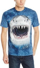 Wicked Nasty Shark Teeth Jaws Blue Aquatic Fish Tank The Mountain T-Shirt L-4X