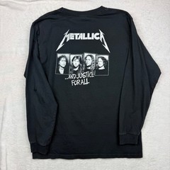 Metallica And Justice For All Long Sleeve Y2K Graphic T-Shirt Black Yazbek Men M