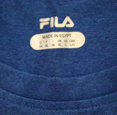 Large Fila Blue Men’s Poly Spandex Short Sleeve Man’s Crew Tee T-Shirt Top 1-251