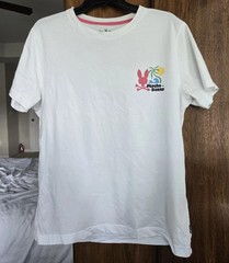 Psycho Bunny Men’s White Graphic Logo Crew Neck Pima Cotton Tee Size 5