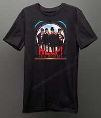 BEATLES – BEATLES – HELP! John Paul George Ringo Unisex – Black T-Shirt M-3XL