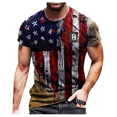 ON SALE!! USA Distressed Flag Casual Fashion Slim Fit T-shirts American Tee