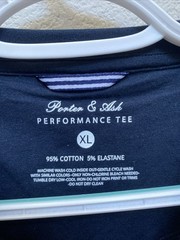 NEW Porter & Ash Men’s XL Dark Navy Blue Performance Tee V-Neck T-Shirt NWT