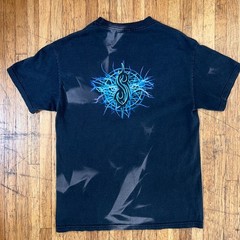 Vintage Y2K Slipknot Blue Lightning Nonagram T-Shirt – Distressed size medium