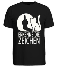 Recognize The Signs Cat Middle Finger Humour Gift Cats Mens T-Shirt