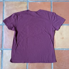 DELTA SOFT Mens Large Burgundy Red Graphic Print T-Shirt HAWAII SURFER Tee EUC