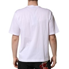 DOLCE & GABBANA T-shirt White Embellished Cotton Crew Neck IT46/US36/S 600usd