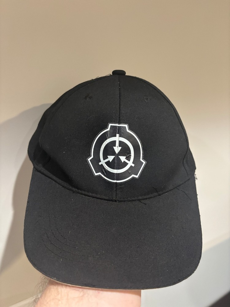 SCP Containment Hat Black Adjustable Cloth Strap Baseball Cap Gamer Cosplay Game