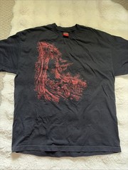 2009 XL Hot Leather 100% Cotton Oversized Skeleton Grunge Biker Shirt