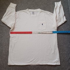 Polo Ralph Lauren T Shirt Mens 2XB White Logo Pocket Tee Long Sleeve
