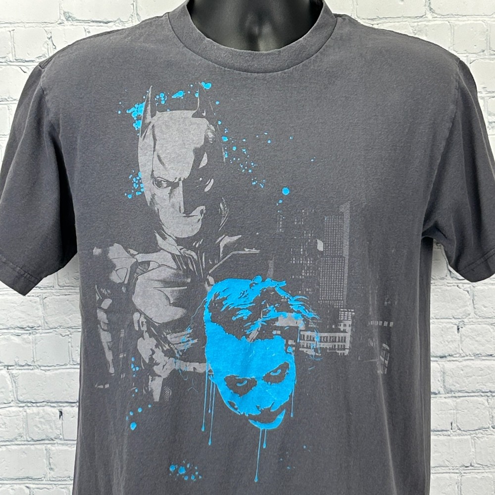 Batman Joker The Dark Knight T Shirt DC Comics Movie Film Tee Gray Mens M Medium