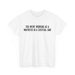 Vintage Cocktail Waitress T-Shirt Funny Graphic Tee Unisex Cotton