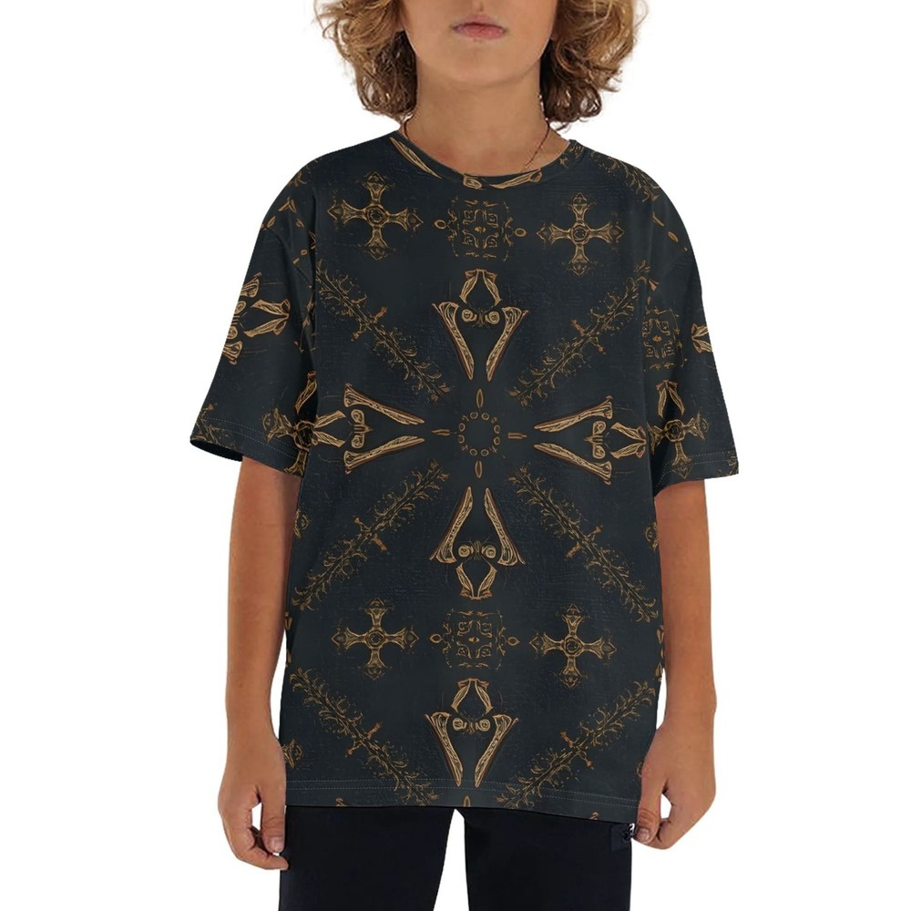 Short-sleeved t-shirt with a loose fit, easy to wear.