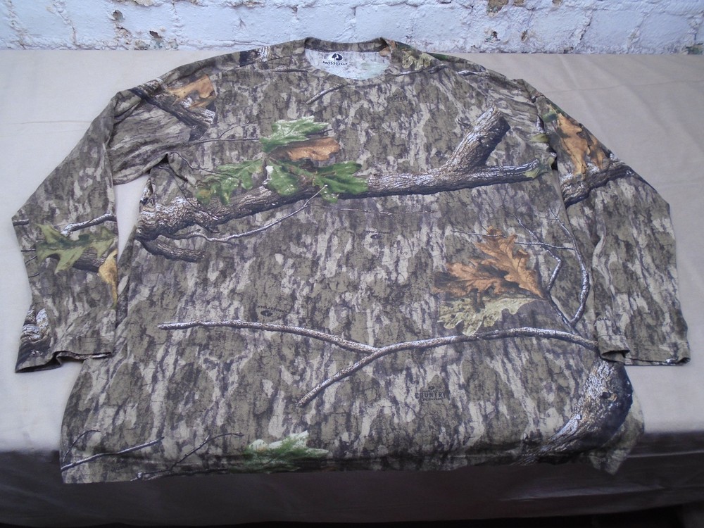 Mens Moasy Oak Country Roots Camo T Shirt Long Sleeve Hunting Outdoor Size 3XL