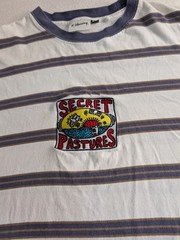 Vintage Look K. Haring ‘Secret Pastures’ Striped T-Shirt Size M Cotton On Label