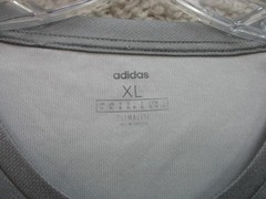 Adidas Shirt Extra Large Adult Gray Athletic Stretch Logo Modern Fit Gym Mens XL