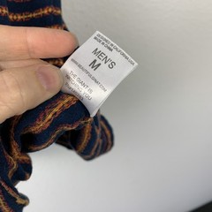 Beautiful Giant Men’s M Medium Striped Tank Top Navy Blue Orange Pocket