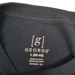 G George Navy Blue Basic Shirt Men’s Large Short Sleeve Crew Neck Classic Casual