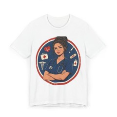 Nurse Badge RN T-Shirt Unisex Essential Healthcare Made in USA