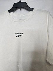 NWT Reebok Mens White Cotton Short Sleeve Game Win Logo Graphic T-Shirt Size M