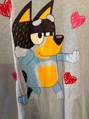 Unisex 2XL BLUEY Bandit Bingo Family Hearts Shirt Heart