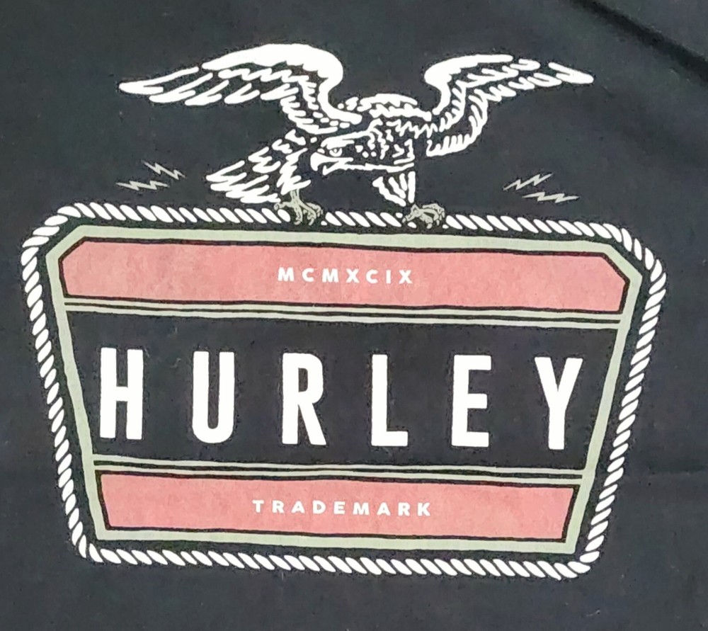 Hurley T-Shirt Sz XL Eagle and Lightning Skateboarding Tee