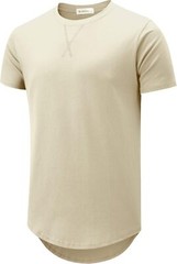 Mens 100% Cotton Pre-Shrunk Longline Crewneck T-Shirt Hip Hop Urban Style S-4XL
