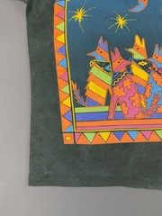 Rare Vintage 80s 1989 Arizona Coyote Art Black Faded FOTL Large Single Stitch T