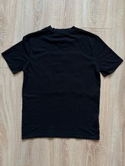 MCQ Alexander McQueen Men’s Black Flocked Logo Graphic T-Shirt Red Outline Sz L