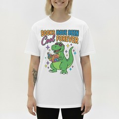 Books Have Been Cool Forever T-Shirt Funny Dinosaur Reading T-Rex Kids Gift