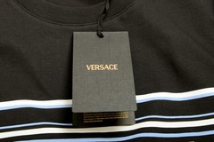 Versace Men’s Logo Print Black Crewneck Short Sleeve T-Shirt US 6XL IT 64