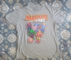 Marvel Super Heroes Graphic T-Shirt Gray Comic Book Tee