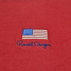 Ronald Reagan President USA Flag Red T-Shirt Men’s Size XL Presidential
