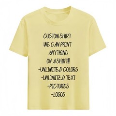 Personalized Text Photo Logo Custom T-Shirt Heat Transfer Print Unisex Gift Tee