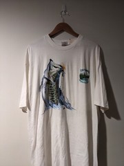 Vintage 90s T.S.F. Originals Animal Bass Fishing White XX-Large T-Shirt
