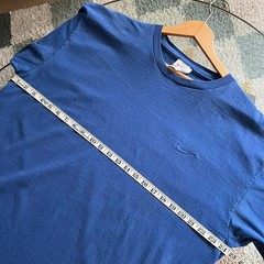 Vintage 90s Nike Embroidered Swoosh Tee | Faded Blue | Size XL