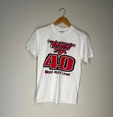 Vintage 1997 Hanes 4.0 Blood Alcohol Level Funny Party Graphic Tee Small