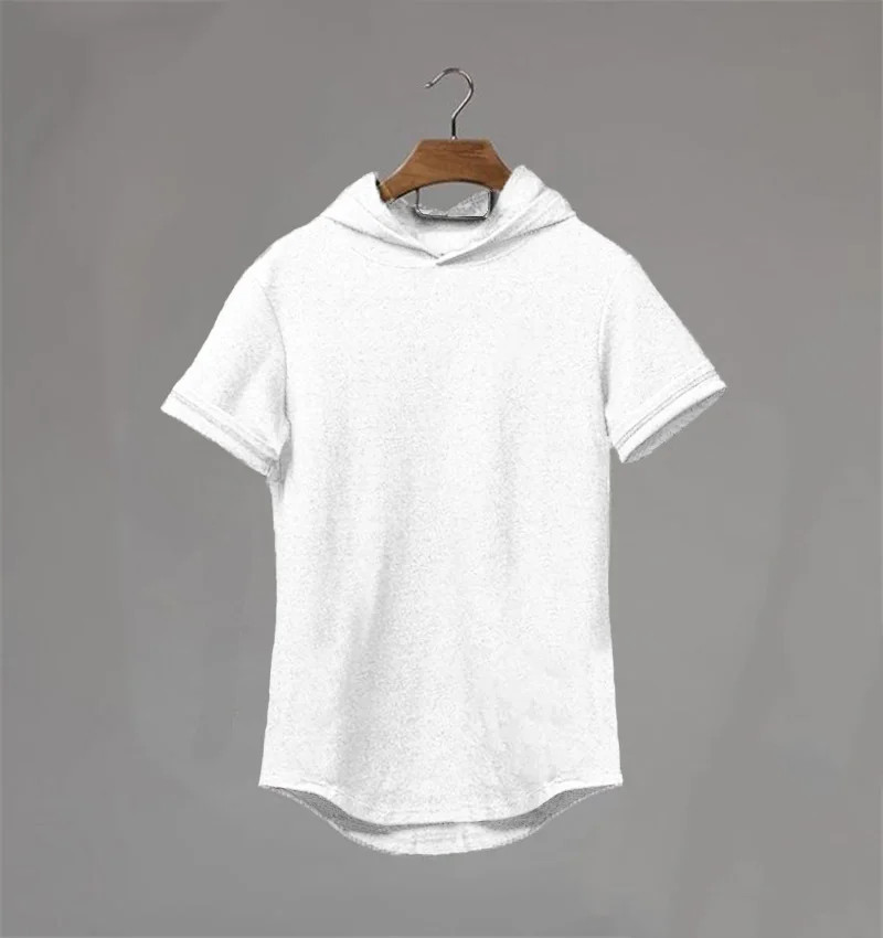 New Gym Fitness Bodybuilding Sport Hoodie Mens Slim Fit Solid Color Hooded T-Shi