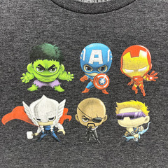 Marvel Avengers Mini Superhero Characters T Shirt Mens 2X Gray crewneck