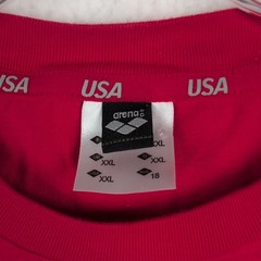 Arena Size XXL Red T-Shirt USA Swimming Team American Flag Short Sleeve Tee 2XL