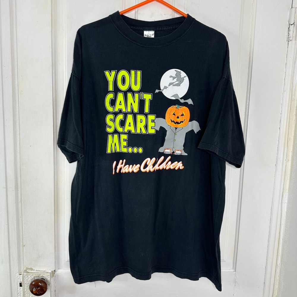 Vintage Halloween Pumpkin Sleepshirt “You can’t scare me…” Funny Joke OSFA Vtg