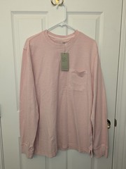 Goodfellow & Co Mens Sz Large Crew Neck Long Sleeve Shirt Pink w/Pocket. NWT.
