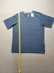 North Hudson Men T Shirt LT Blue Crew Neck Short Sleeve Pullover Basic Casual
