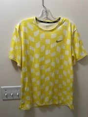 Nike Dri-FIT Miler Dye Running Shirt Sz M Yellow White DX0870 731 Size US M N67
