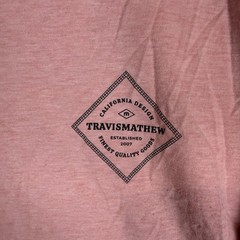 Travis Mathew Shirt Mens XL Pink California Design Double Sided Graphic Tee