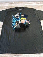 Naruto Shippuden T-shirt Size Extra Large XL gray Vintage Sasuke Kakashi 02-07