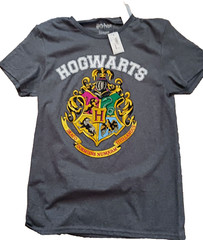 Harry Potter Hogwarts T-Shirt Tee Mens Small Gray Soild Short Sleeve New NWT