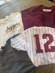 Texas A&M Lot of 5 Collegiate T-Shirts Men’s Size Medium/Large Aggies 12th Man