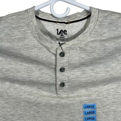 Lee Premium Select Comfort Henley Shirt Mens Large Oatmeal Heather New
