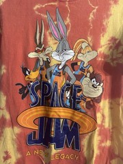 Space Jam A New Legacy Tune Squad Tie Dye Orange Yellow Shirt Size S (A1)